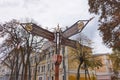 Retro street signs in the city of Vinnitsa.