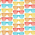 Retro Striped Sunglasses Seamless Pattern Background. Vector