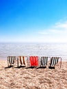 Retro stripes sun bed Royalty Free Stock Photo