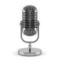 Retro Studio Microphone on White Background Royalty Free Stock Photo