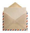 Retro style air mail envelope letter Royalty Free Stock Photo