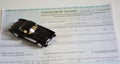 Toy car and auto insurance blank