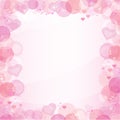 Retro Bokeh Hearts Frame/Background with copy space Royalty Free Stock Photo