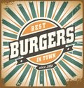 Retro style burger sign Royalty Free Stock Photo