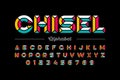 Retro style Chisel font Royalty Free Stock Photo