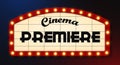 Retro style cinema premiere sign vector illustration