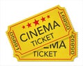 Retro style cinema tickets isolated on white Royalty Free Stock Photo