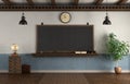 Retro style classroom with blackboard Royalty Free Stock Photo