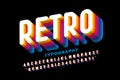 Retro style colorful 3D font Royalty Free Stock Photo