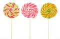 Retro style colorful round shape lollipop isolated