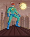 Retro style comics Superhero