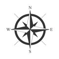 Retro style compass icon, wind rose vintage compass icon