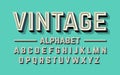 Retro style 3d alphabet