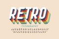 Retro style 3D font Royalty Free Stock Photo