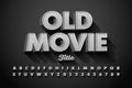 Retro style font, Old Movie title Royalty Free Stock Photo