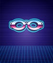 Retro style Glasses for swimming icon isolated futuristic landscape background. Swimming goggles. Diving underwater Royalty Free Stock Photo