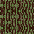 Retro 1960 style green printed pattern in seamless repeat. Vintage mid century forest moss tone on tone for soft