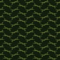 Retro 1960 style green printed pattern in seamless repeat. Vintage mid century forest moss tone on tone for soft