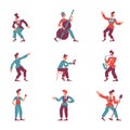 Retro style guys flat color vector faceless characters set Royalty Free Stock Photo