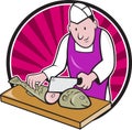 Sushi Chef Butcher Fishmonger Cartoon