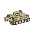 World War Two Panzer Tank Retro Royalty Free Stock Photo