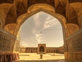 Retro style image of Jameh or Friday Mosque of Isfahan, Iran