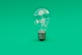 retro style lightbulbs with glowing filament standing on infinite colorful background creativity design concept 3D Illustration