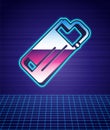 Retro style Lighter icon isolated futuristic landscape background. 80s fashion party. Vector