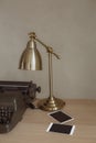 Retro style loft workplace lamp typewriter table