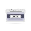 Retro style magnetic audiotape. 1980s vintage album music storage device. Old audio tape cassette. Royalty Free Stock Photo