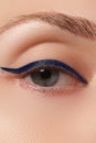 Retro style make-up. Daily makeup detail. Eyeliner. Beautiful eyes Royalty Free Stock Photo