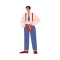 Retro style man with camera vector illustration