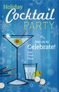 Retro Holiday Cocktail Party Invitation