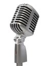 Retro style microphone on white background