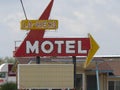 Old retro motel sign along historic route 66