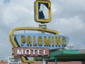 Old retro motel sign along historic route 66