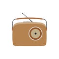 Retro style music radio , vintage vector elements , nostalgic design front view isolated on white background. Royalty Free Stock Photo