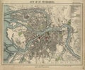 Retro style. Old map city of Sankt-Petersburg, Russia, old Europe. Royalty Free Stock Photo