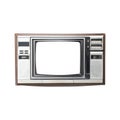 Retro style old television from 1950, 1960 and 1970s. blank space white screen  isolated white background Royalty Free Stock Photo