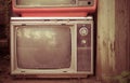 Retro style old television from 1950, 1960 and 1970s. Vintage tone instagram style filtered photo