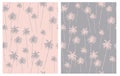 Pale Pink and Gray Tropical Design for Textile, Card, Wrapping Paper, Aloha Party Decoration.