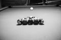 Retro style photo from a billiards balls, Noise added for real