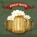 Retro style poster for Cold Beer