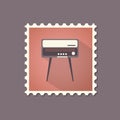 Retro style radiogram flat stamp with shadow. Royalty Free Stock Photo