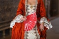 Retro style royal medieval ball - Majestic palace with gorgeous people dressed in king and queen`s friends dresses with