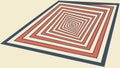 A Retro-Style Rug with a Hypnotic Concentric Rectangle Design, vector design Generative AI Royalty Free Stock Photo