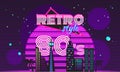 Retro style 80s disco design neon