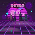 Retro style 80s disco design neon