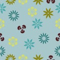 Pastel color Seamless flower pattern background