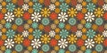 Retro style seamless pattern with a flower background